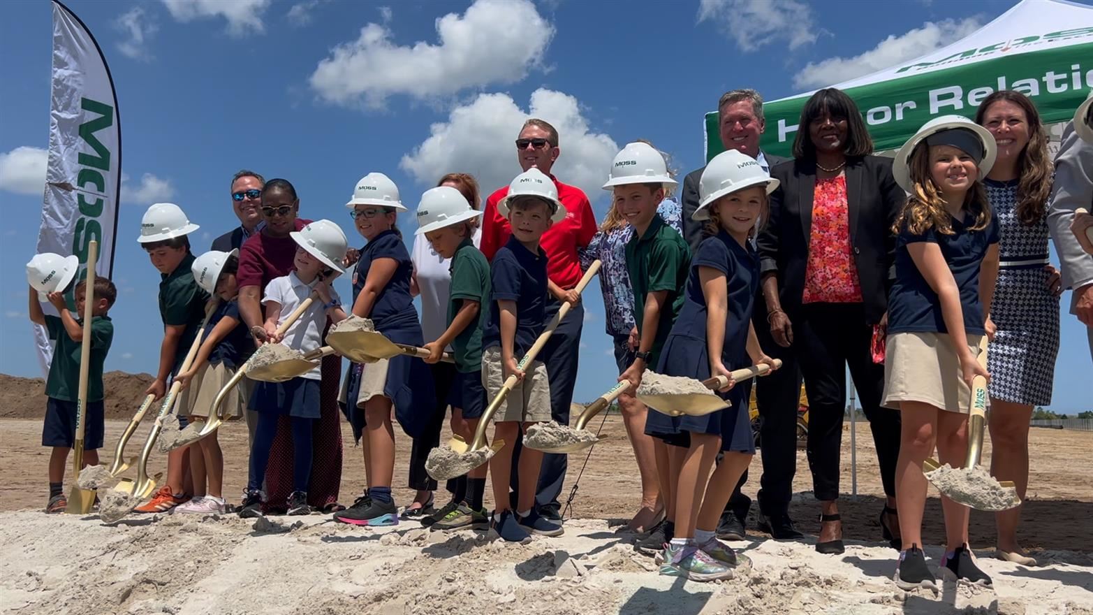  Students and staff breaking ground at new west area school in palm beach